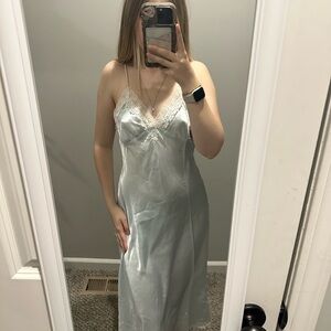 Vintage Christian Dior Lace Trim Satin Nightgown